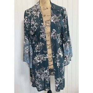 Maurice Floral Mixed Print Kimono Cover Blue Teal Size L